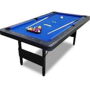 Ett blått biljardbord som går att hyra