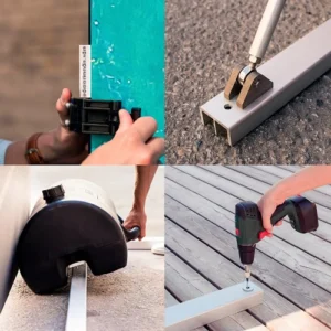 Montera ställning och säkra mot vind