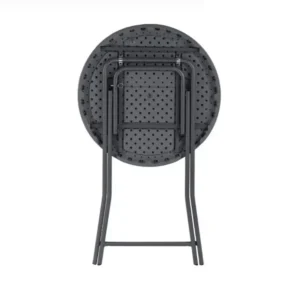 Ett ihopfällt grått ståbord