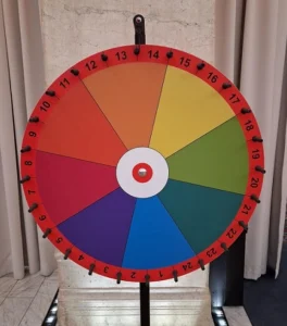 Färgglatt chockladhjul som går att hyra