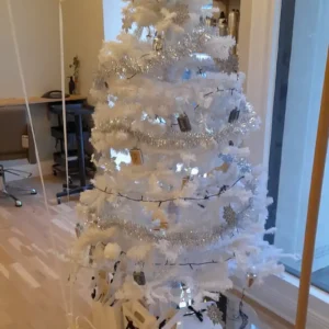 hyra vit julgran som är dekorerad i Stockholm