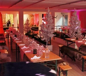 Afteski fest i Sandviken med långbord